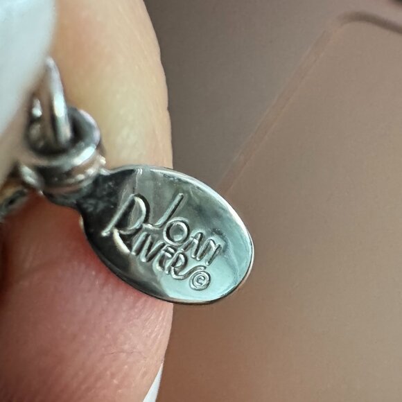 Vintage Joan Rivers Silver Gray Faux Pearl Beaded Necklace 29”-32” Lobster Clasp - Picture 7 of 9